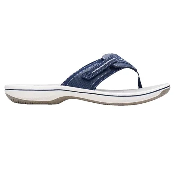 Clarks Women's Brinkley Jazz Flip Flops Cloudsteppers Size 11 Navy Blue New - Picture 2 of 12